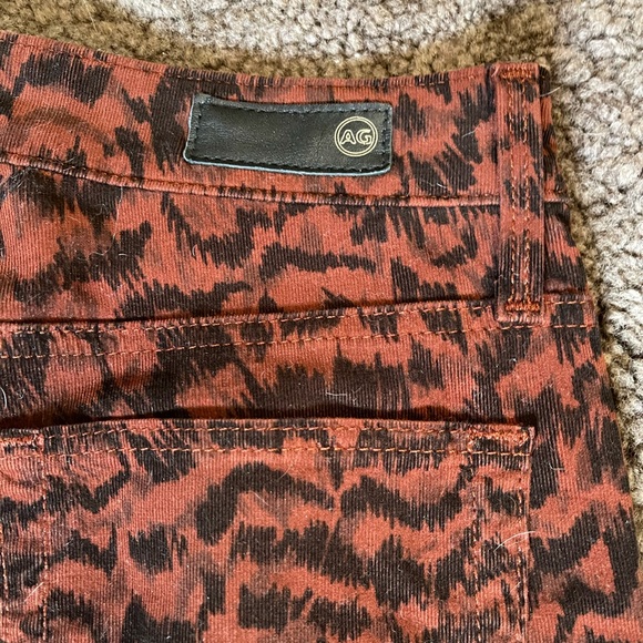 AG leopard print fine wale corduroy jeans. - Picture 2 of 5
